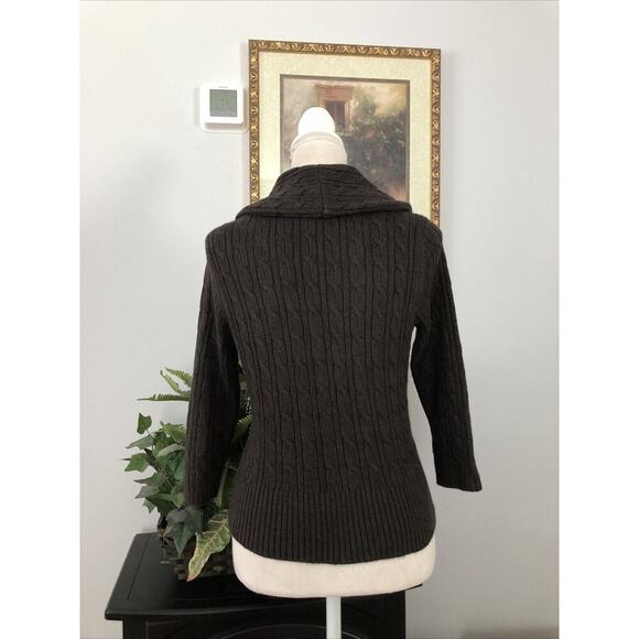 Ann Taylor Loft Small One Open Botton Knit Brown Sweater - Picture 5 of 11